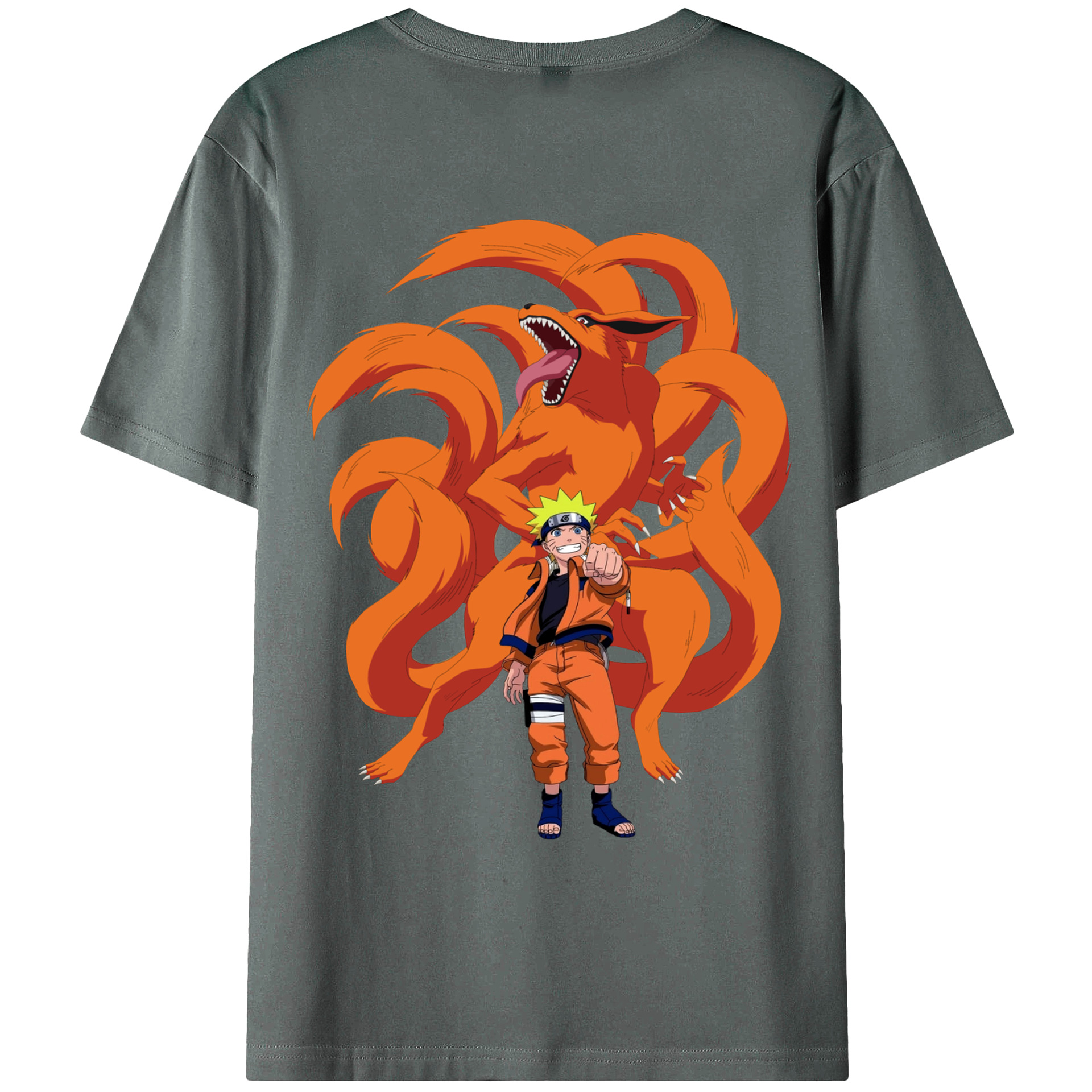 （画像用） NARUTO -ナルト- うずまき ナルト Uzumaki Naruto 綿100％ メンズ半袖Tシャツ（バックプリント） 通気性